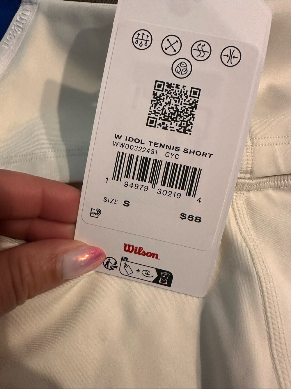 Wilson Women's white and Blue Athletic Shorts - Picture 3 of 3